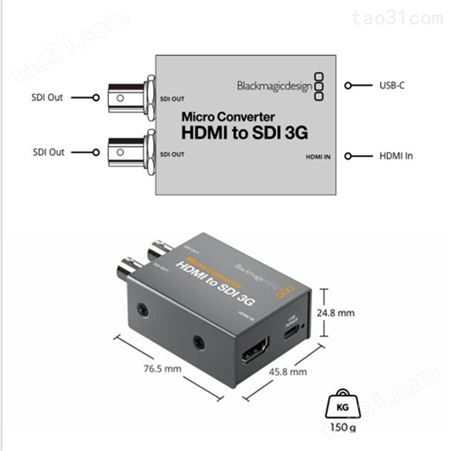 BMD Micro Converter HDMI to SDI 3G 摄影机和计算机连接转