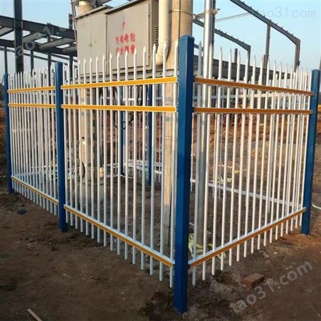 厂家生产 锌钢围墙护栏 小区隔离栏 工厂学校双向折弯防攀爬护栏 三横梁护栏