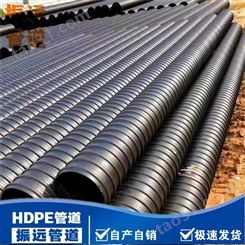 HDPE给水双壁波纹管 HDPE钢带管DN200mm厂家-振远