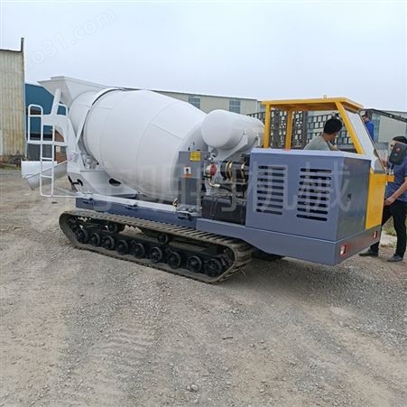 2方加长工程履带罐车 农田改造混凝土运输履带车 水泥搅拌罐车