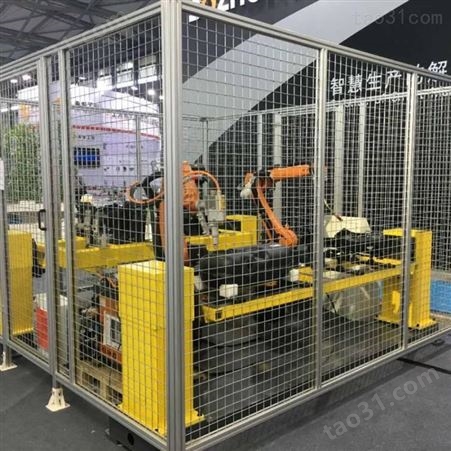 铝型材围栏透明亚克力机器人工作站围栏机械设备防护罩亚克力PC板
