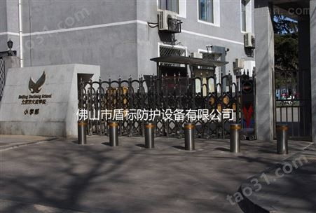 广州防撞伸缩阻车桩，学校液压遥控升降柱